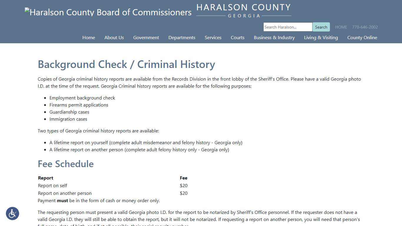 Background Check - Haralson County Board of Commissioners