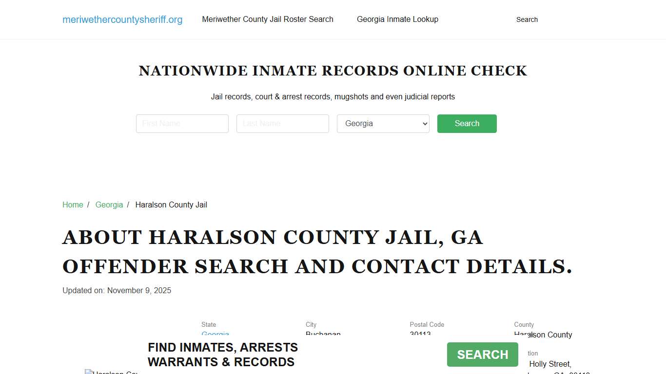 Haralson County Jail, GA Offender Search, Contacts.